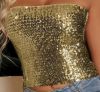 Adult Female Costumes to Hire - Gold Sequin Tube Top